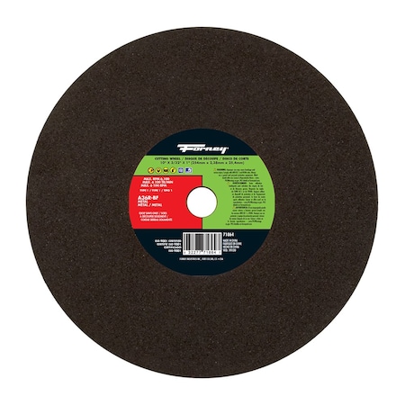 Forney Cutting Wheel, Metal, Type 1, 10 in x 3/32 in x 1 in 71864